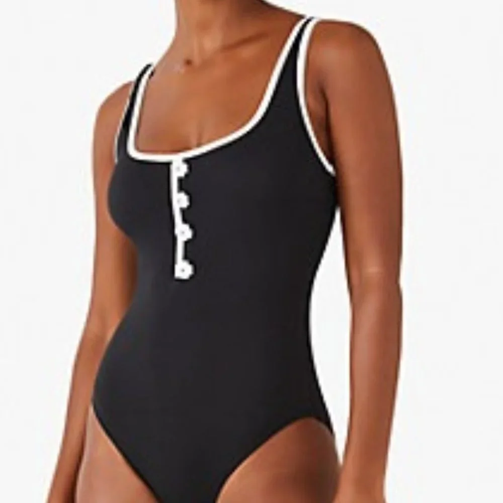 🩴  kate spade piqué square-neck one-piece sm $145🩴